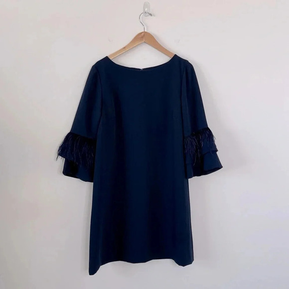 Tahari ASL Feather Time 3/4 Sleeve Dress black tie mother of the bride luxury - Picture 7 of 12